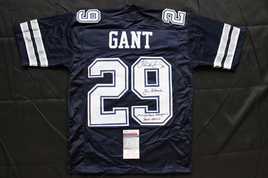 KENNETH KENNY GANT DALLAS COWBOYS SIGNED ROAD JERSEY Medium w/INSCs JSA COA