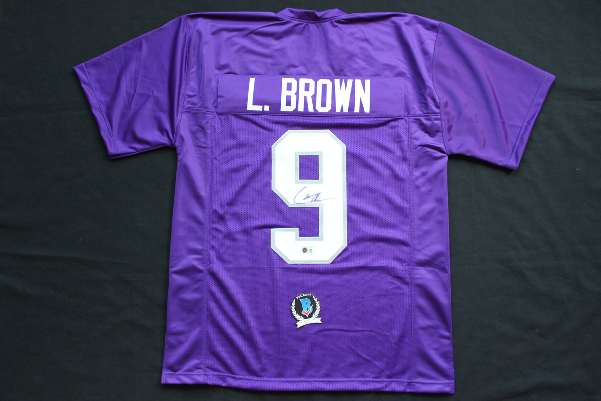 LARRY BROWN TCU HORNED FROGS SIGNED JERSEY Dallas Cowboys BAS