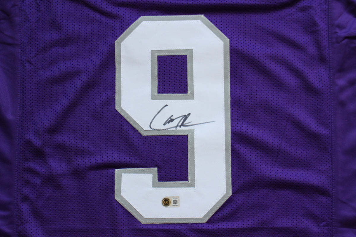 LARRY BROWN TCU HORNED FROGS SIGNED JERSEY Dallas Cowboys BAS