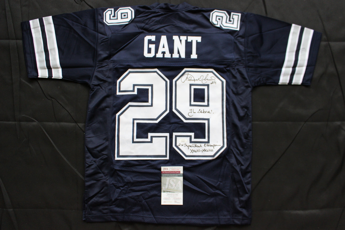 KENNETH KENNY GANT DALLAS COWBOYS SIGNED ROAD JERSEY Medium w/INSCs JSA COA