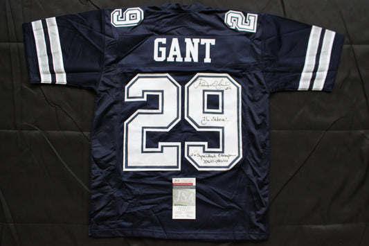 KENNETH KENNY GANT DALLAS COWBOYS SIGNED ROAD JERSEY Medium w/INSCs JSA COA