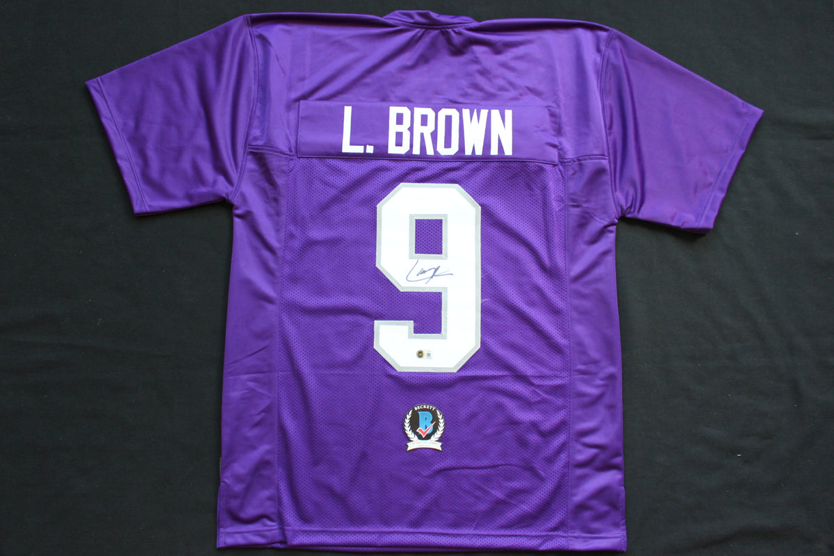 LARRY BROWN TCU HORNED FROGS SIGNED JERSEY Dallas Cowboys BAS