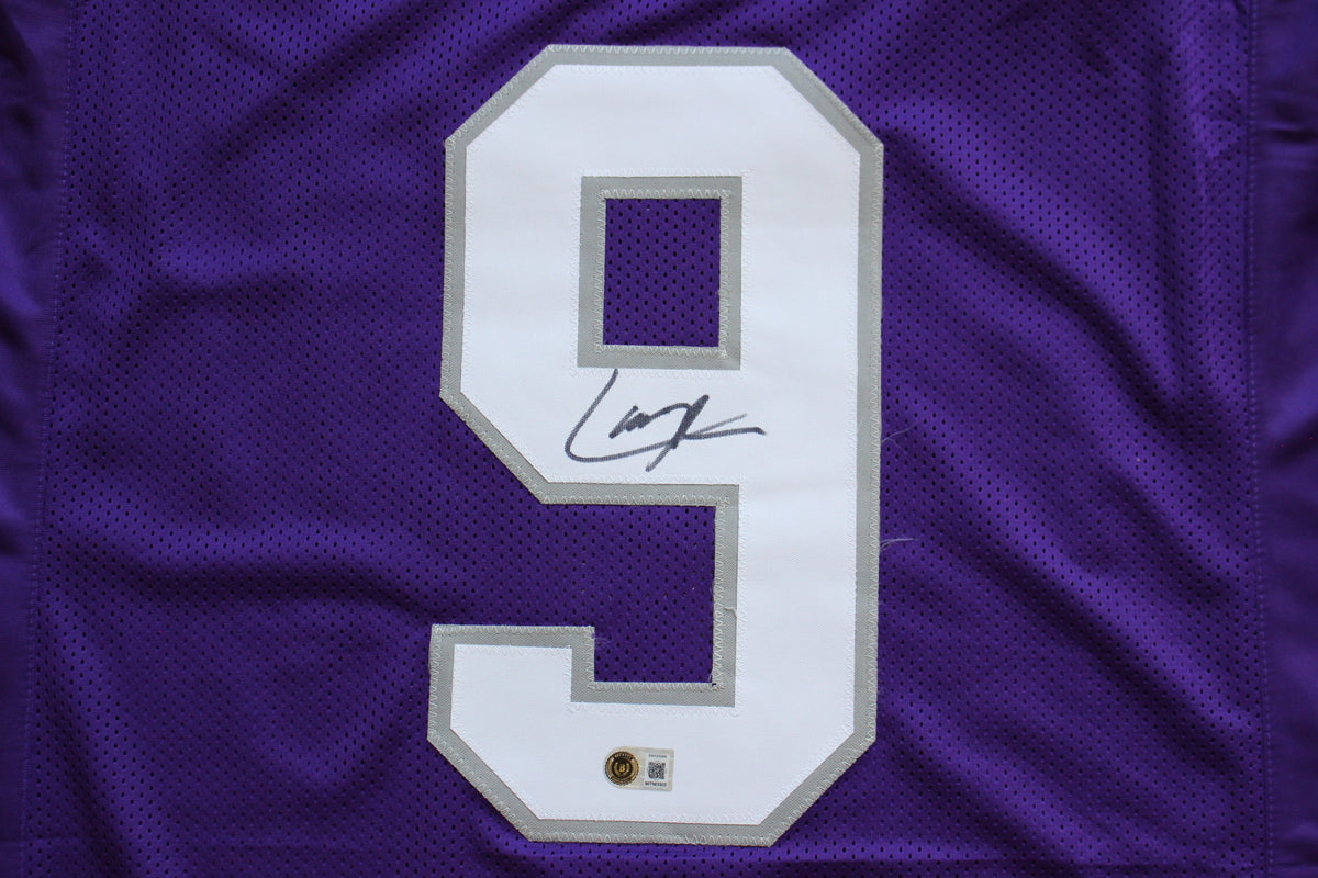 LARRY BROWN TCU HORNED FROGS SIGNED JERSEY Dallas Cowboys BAS