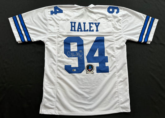 CHARLES HALEY DALLAS COWBOYS SIGNED WHITE JERSEY BAS COA