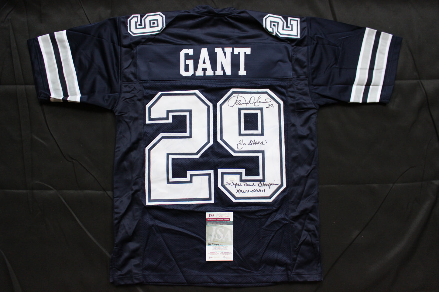 KENNETH KENNY GANT DALLAS COWBOYS SIGNED ROAD JERSEY Medium w/INSCs JSA COA