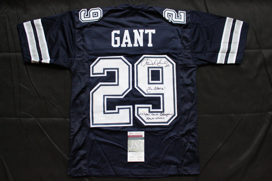 KENNETH KENNY GANT DALLAS COWBOYS SIGNED ROAD JERSEY Medium w/INSCs JSA COA