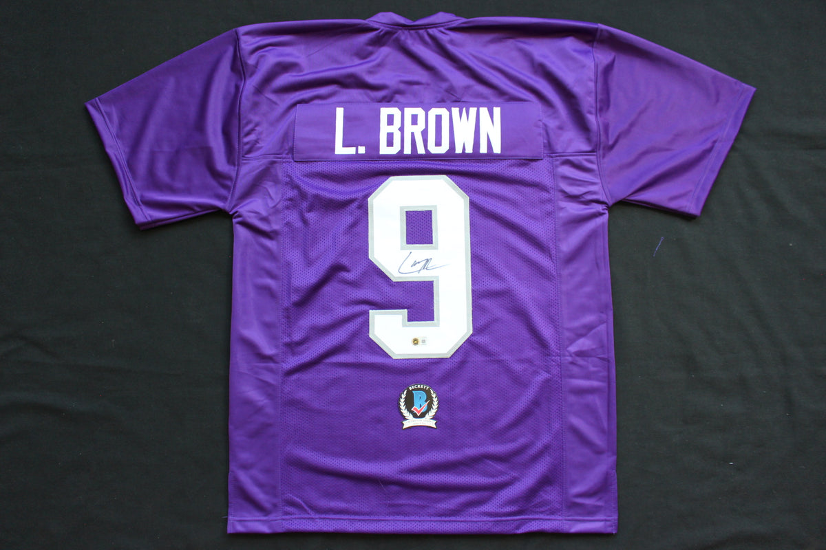 LARRY BROWN TCU HORNED FROGS SIGNED JERSEY Dallas Cowboys BAS