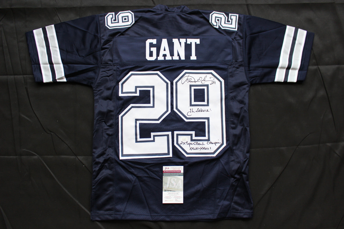 KENNETH KENNY GANT DALLAS COWBOYS SIGNED ROAD JERSEY Medium w/INSCs JSA COA