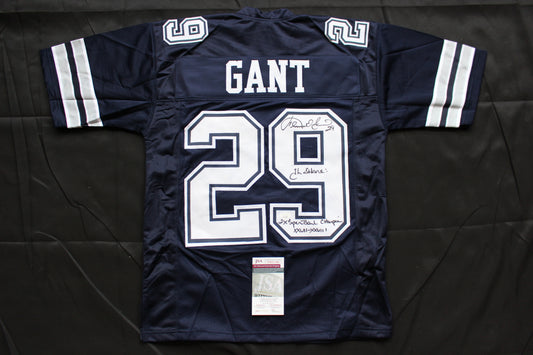 KENNETH KENNY GANT DALLAS COWBOYS SIGNED ROAD JERSEY Medium w/INSCs JSA COA