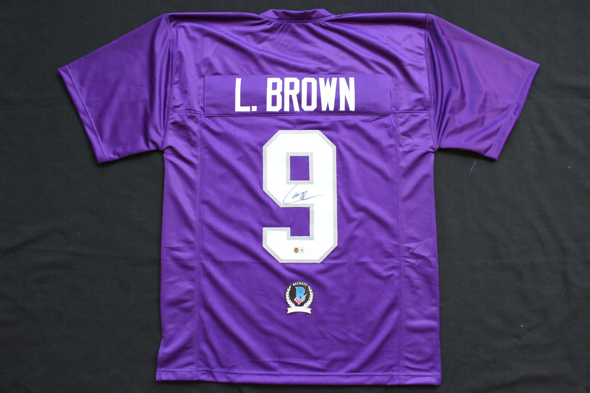LARRY BROWN TCU HORNED FROGS SIGNED JERSEY Dallas Cowboys BAS