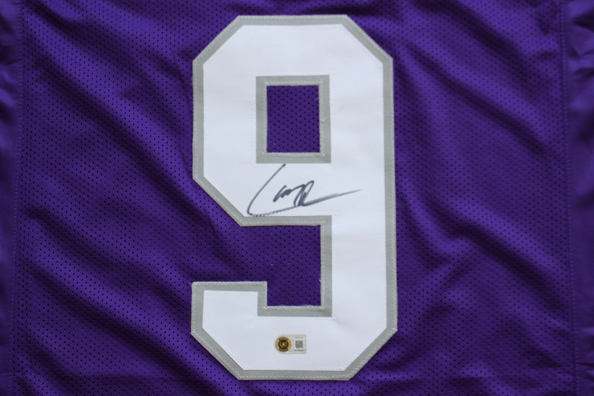 LARRY BROWN TCU HORNED FROGS SIGNED JERSEY Dallas Cowboys BAS