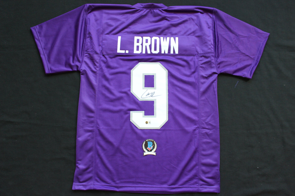 LARRY BROWN TCU HORNED FROGS SIGNED JERSEY Dallas Cowboys BAS
