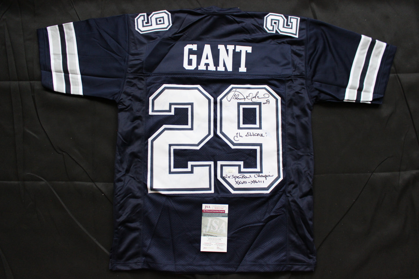 KENNETH KENNY GANT DALLAS COWBOYS SIGNED ROAD JERSEY Medium w/INSCs JSA COA