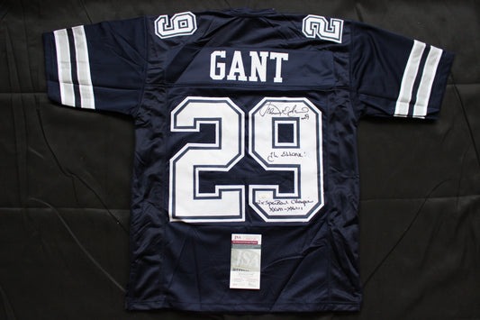 KENNETH KENNY GANT DALLAS COWBOYS SIGNED ROAD JERSEY Medium w/INSCs JSA COA