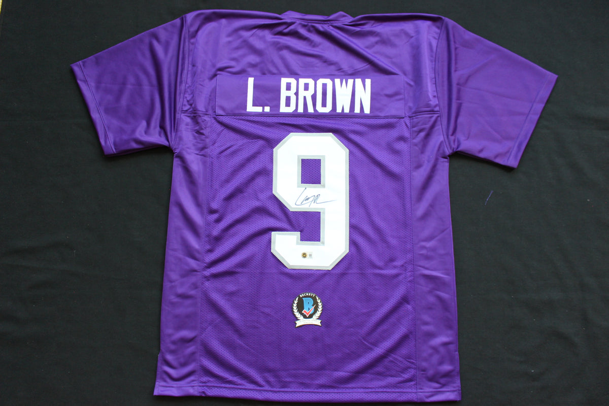LARRY BROWN TCU HORNED FROGS SIGNED JERSEY Dallas Cowboys BAS
