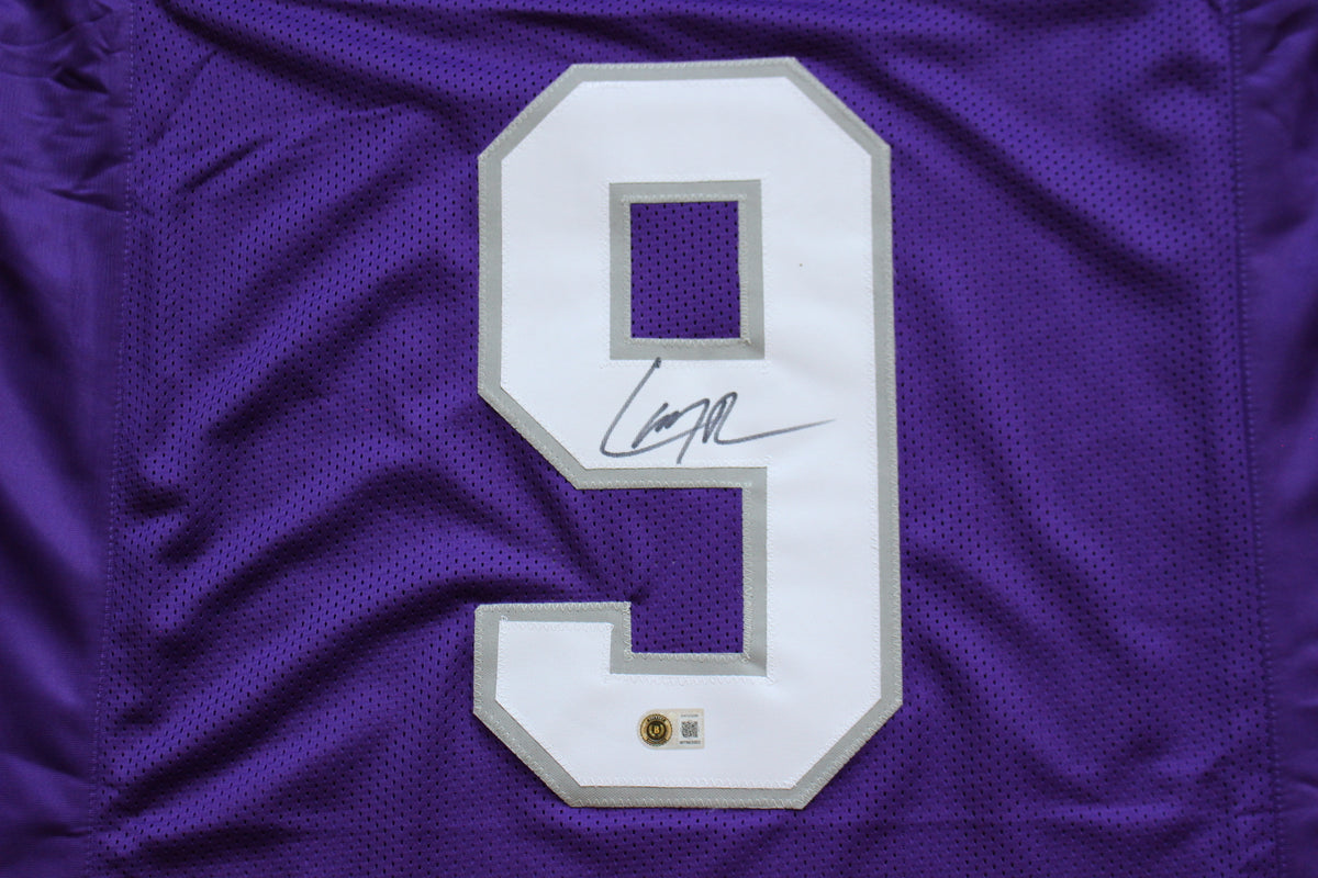LARRY BROWN TCU HORNED FROGS SIGNED JERSEY Dallas Cowboys BAS