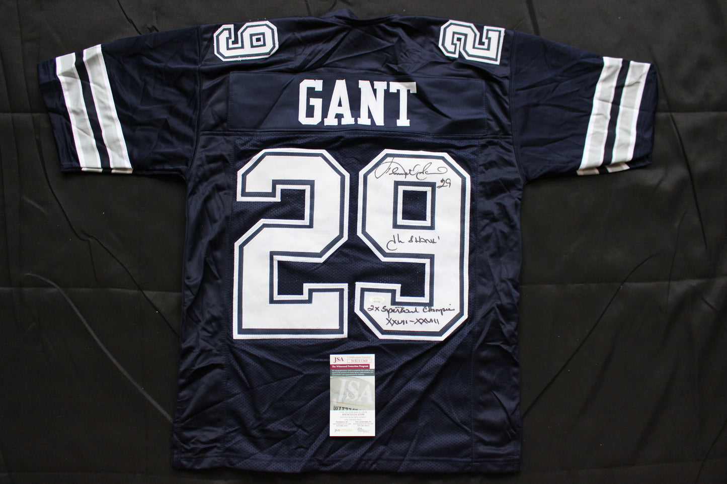 KENNETH KENNY GANT DALLAS COWBOYS SIGNED ROAD JERSEY Medium w/INSCs JSA COA