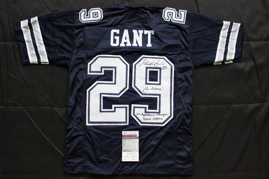 KENNETH KENNY GANT DALLAS COWBOYS SIGNED ROAD JERSEY Medium w/INSCs JSA COA