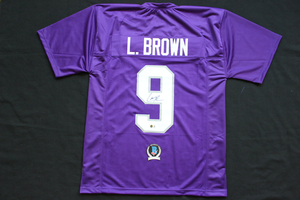 LARRY BROWN TCU HORNED FROGS SIGNED JERSEY Dallas Cowboys BAS