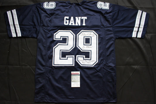 KENNETH KENNY GANT DALLAS COWBOYS SIGNED ROAD JERSEY 3XL w/INSCs JSA COA