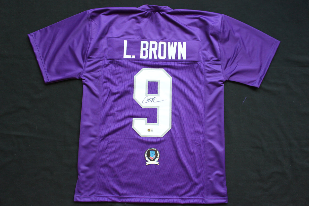 LARRY BROWN TCU HORNED FROGS SIGNED JERSEY Dallas Cowboys BAS