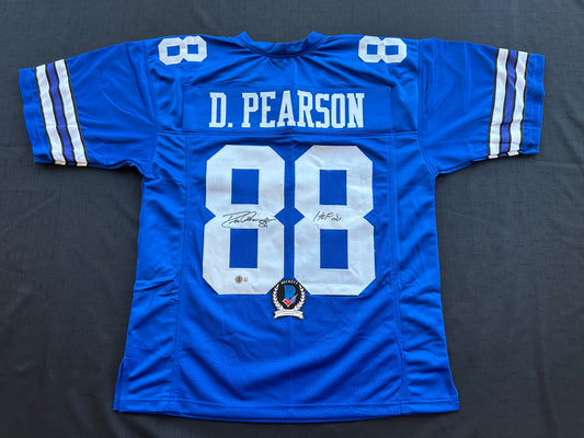 DREW PEARSON DALLAS COWBOYS SIGNED TB JERSEY w/HOF 21 INSCRIPTION L BAS
