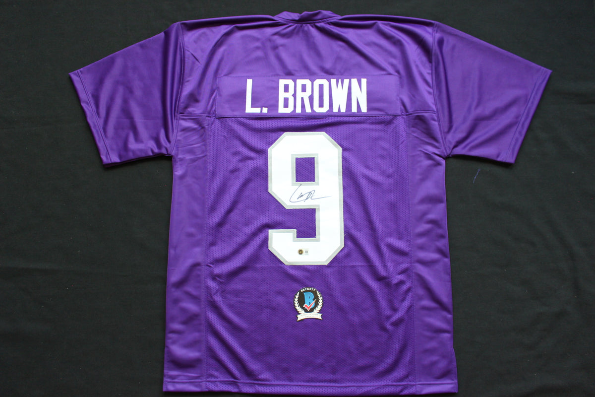 LARRY BROWN TCU HORNED FROGS SIGNED JERSEY Dallas Cowboys BAS