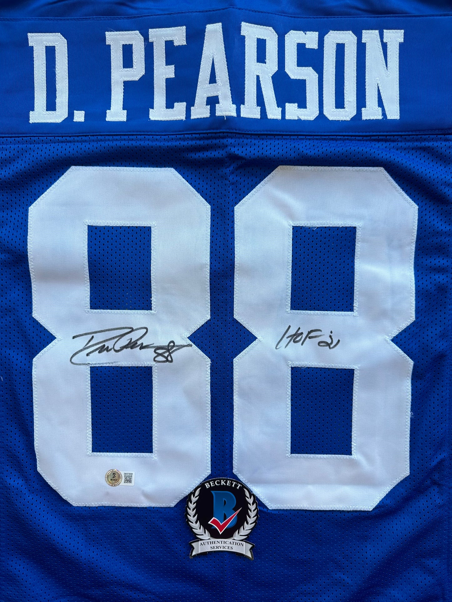 DREW PEARSON DALLAS COWBOYS SIGNED TB JERSEY w/HOF 21 INSCRIPTION L BAS