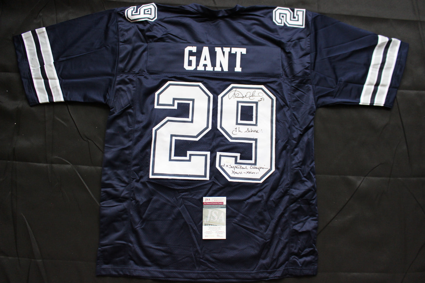 KENNETH KENNY GANT DALLAS COWBOYS SIGNED ROAD JERSEY 3XL w/INSCs JSA COA
