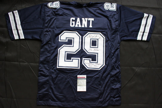 KENNETH KENNY GANT DALLAS COWBOYS SIGNED ROAD JERSEY 3XL w/INSCs JSA COA