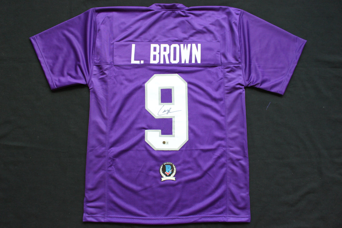 LARRY BROWN TCU HORNED FROGS SIGNED JERSEY Dallas Cowboys BAS