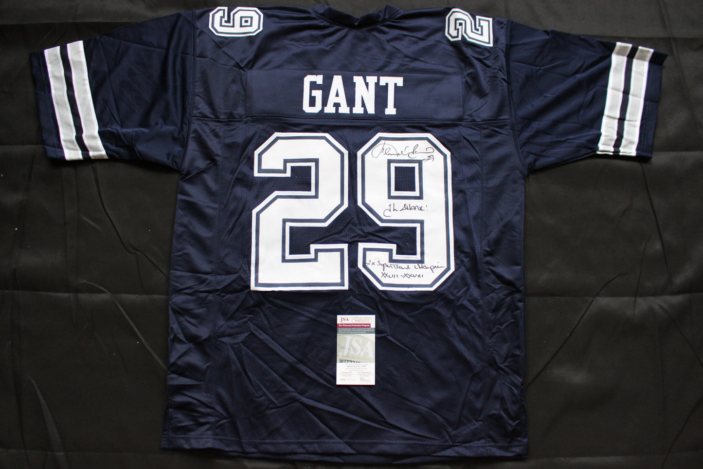 KENNETH KENNY GANT DALLAS COWBOYS SIGNED ROAD JERSEY 3XL w/INSCs JSA COA