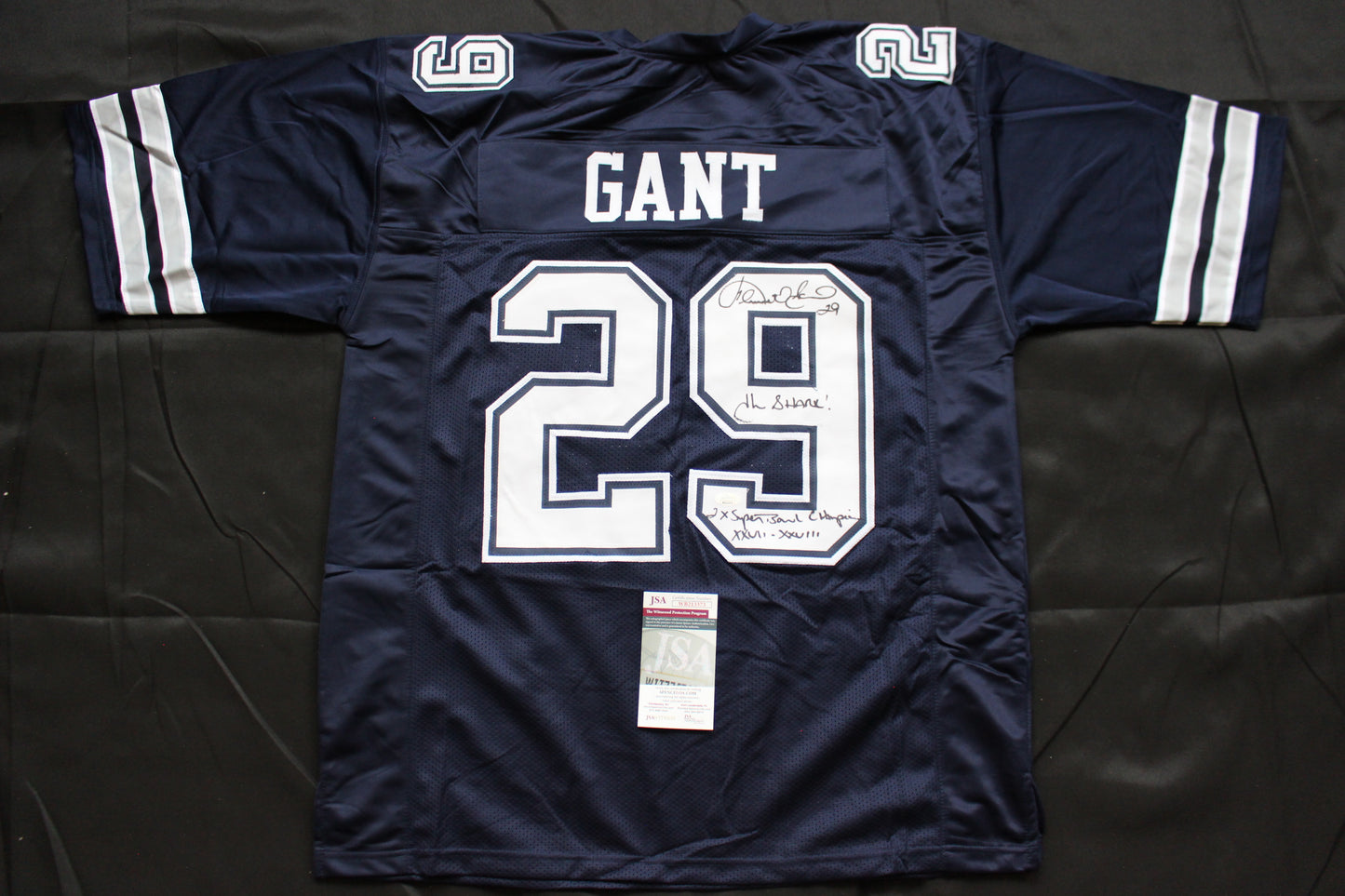 KENNETH KENNY GANT DALLAS COWBOYS SIGNED ROAD JERSEY 3XL w/INSCs JSA COA