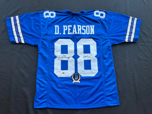 DREW PEARSON DALLAS COWBOYS SIGNED TB JERSEY w/HOF 21 INSCRIPTION L BAS