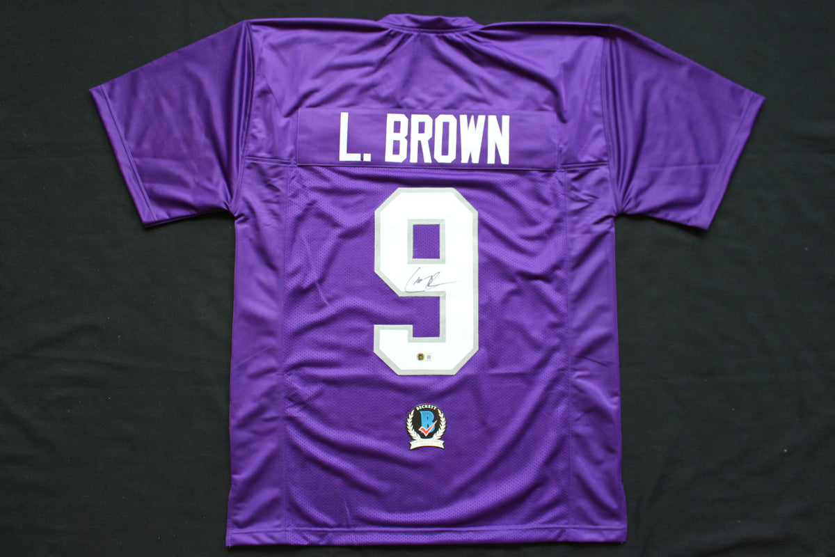 LARRY BROWN TCU HORNED FROGS SIGNED JERSEY Dallas Cowboys BAS