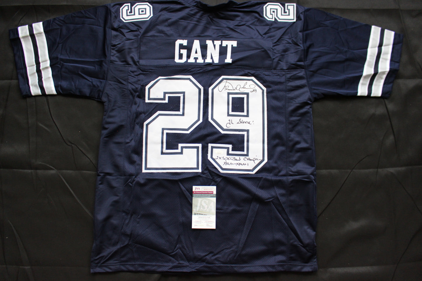 KENNETH KENNY GANT DALLAS COWBOYS SIGNED ROAD JERSEY 3XL w/INSCs JSA COA
