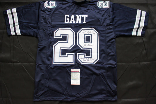KENNETH KENNY GANT DALLAS COWBOYS SIGNED ROAD JERSEY 3XL w/INSCs JSA COA