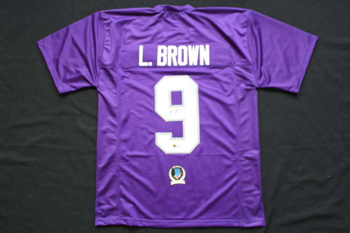 LARRY BROWN TCU HORNED FROGS SIGNED JERSEY Dallas Cowboys BAS