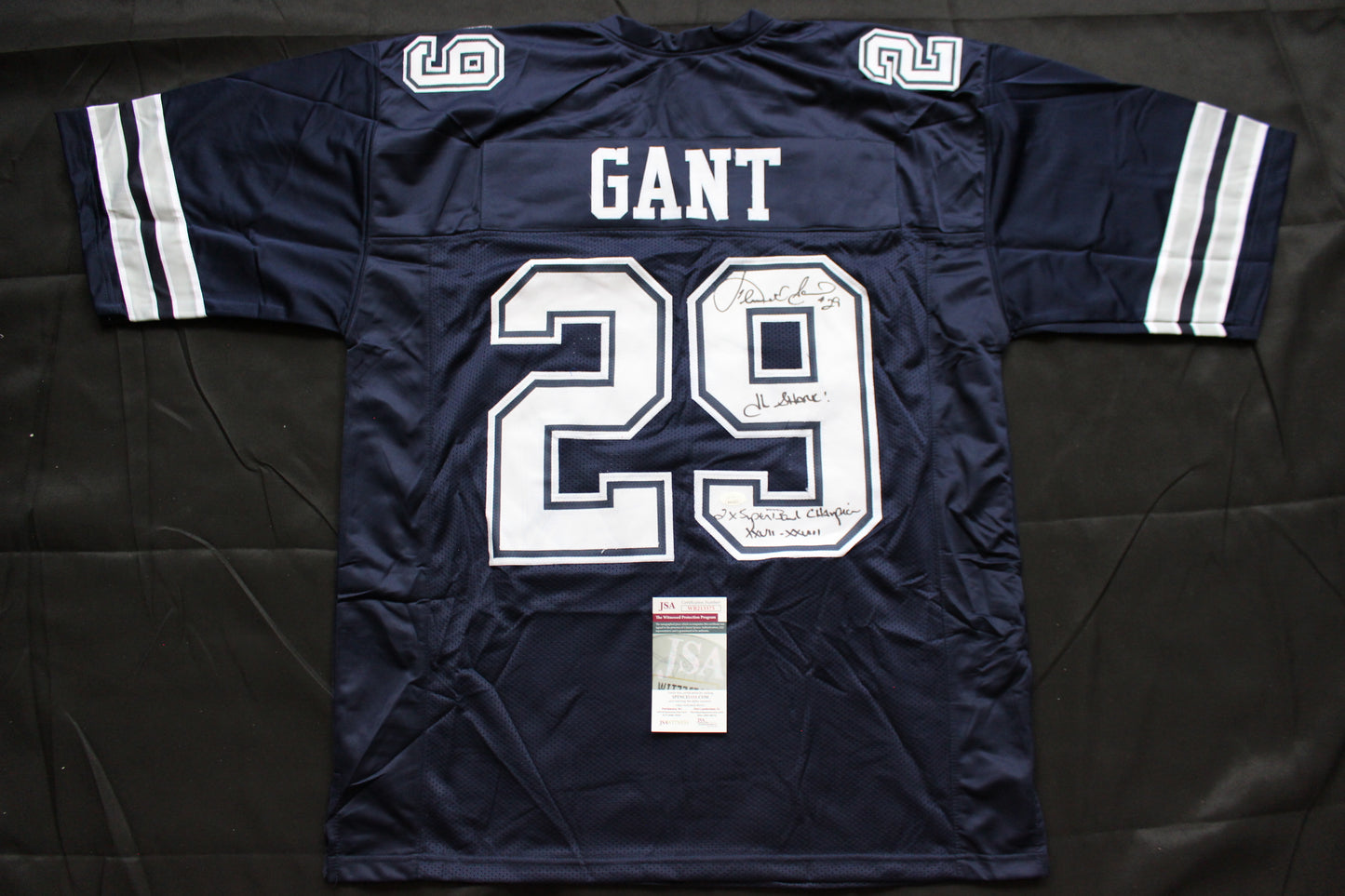 KENNETH KENNY GANT DALLAS COWBOYS SIGNED ROAD JERSEY 3XL w/INSCs JSA COA
