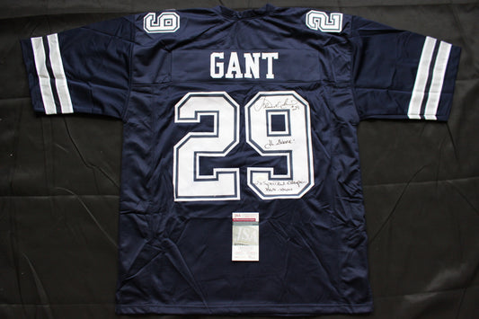 KENNETH KENNY GANT DALLAS COWBOYS SIGNED ROAD JERSEY 3XL w/INSCs JSA COA