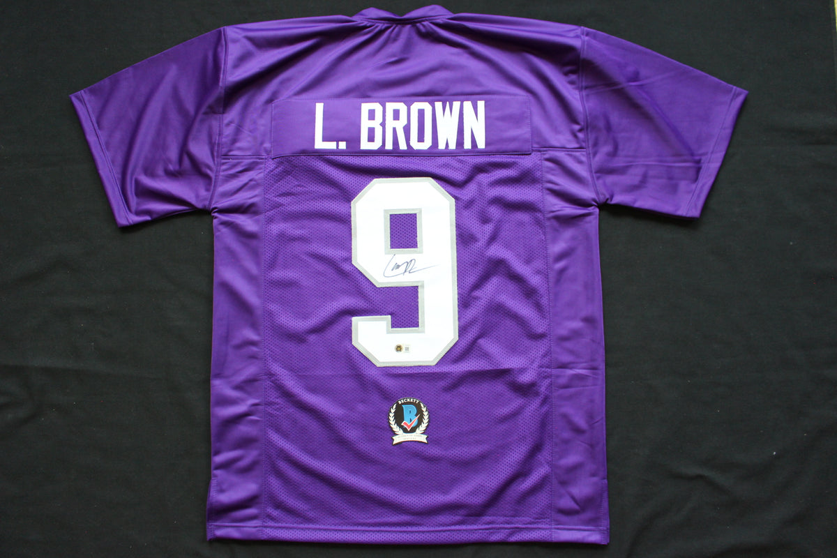 LARRY BROWN TCU HORNED FROGS SIGNED JERSEY Dallas Cowboys BAS