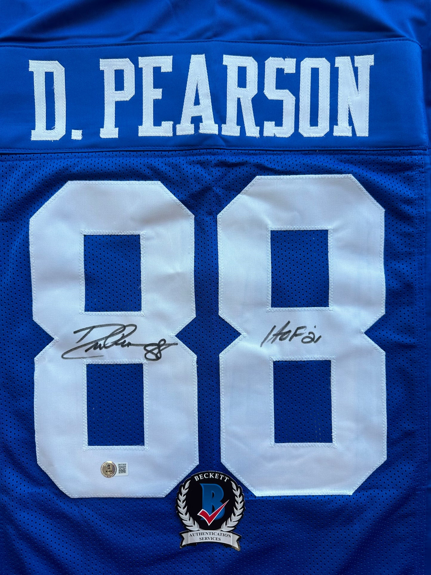 DREW PEARSON DALLAS COWBOYS SIGNED TB JERSEY w/HOF 21 INSCRIPTION L BAS