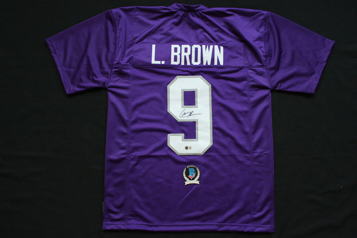 LARRY BROWN TCU HORNED FROGS SIGNED JERSEY Dallas Cowboys BAS