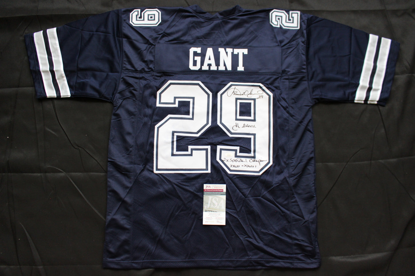 KENNETH KENNY GANT DALLAS COWBOYS SIGNED ROAD JERSEY 3XL w/INSCs JSA COA