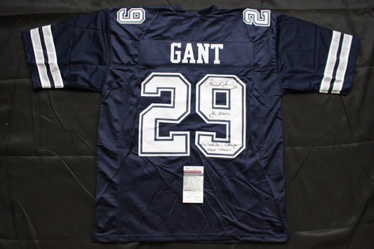 KENNETH KENNY GANT DALLAS COWBOYS SIGNED ROAD JERSEY 3XL w/INSCs JSA COA
