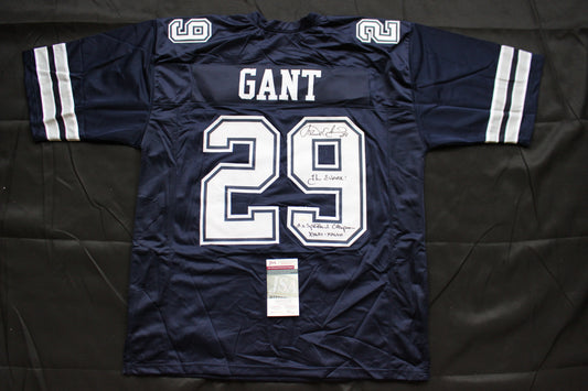 KENNETH KENNY GANT DALLAS COWBOYS SIGNED ROAD JERSEY 3XL w/INSCs JSA COA