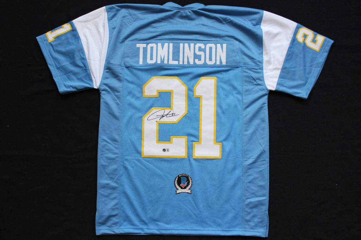 LaDAINIAN TOMLINSON CHARGERS SIGNED Powder JERSEY TCU BAS