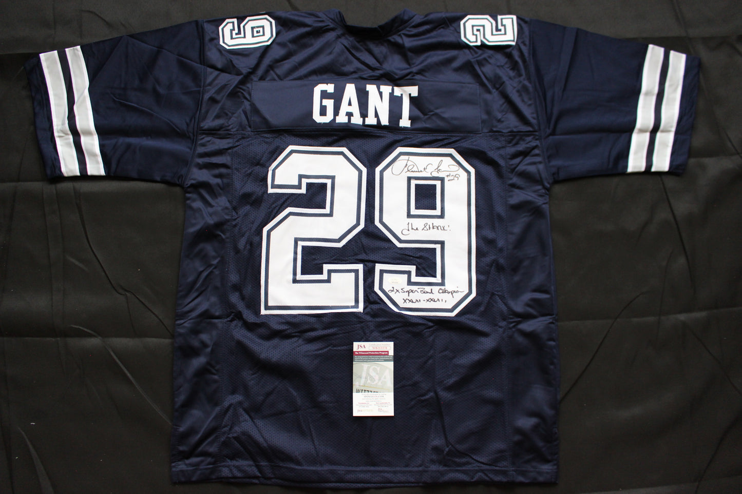 KENNETH KENNY GANT DALLAS COWBOYS SIGNED ROAD JERSEY 3XL w/INSCs JSA COA