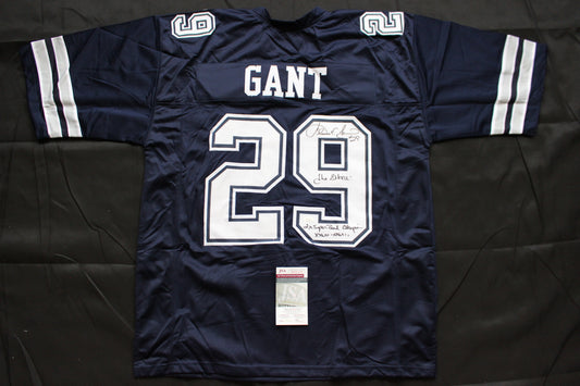 KENNETH KENNY GANT DALLAS COWBOYS SIGNED ROAD JERSEY 3XL w/INSCs JSA COA