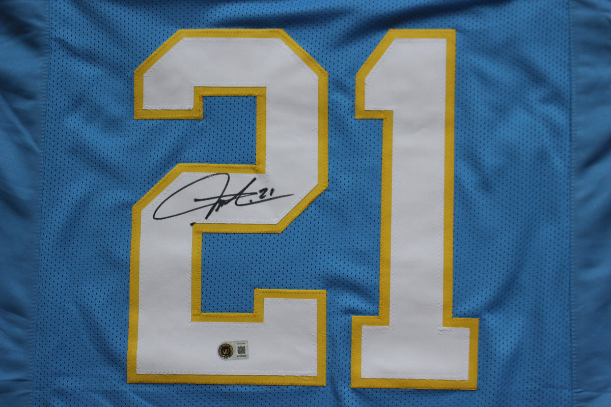 LaDAINIAN TOMLINSON CHARGERS SIGNED Powder JERSEY TCU BAS